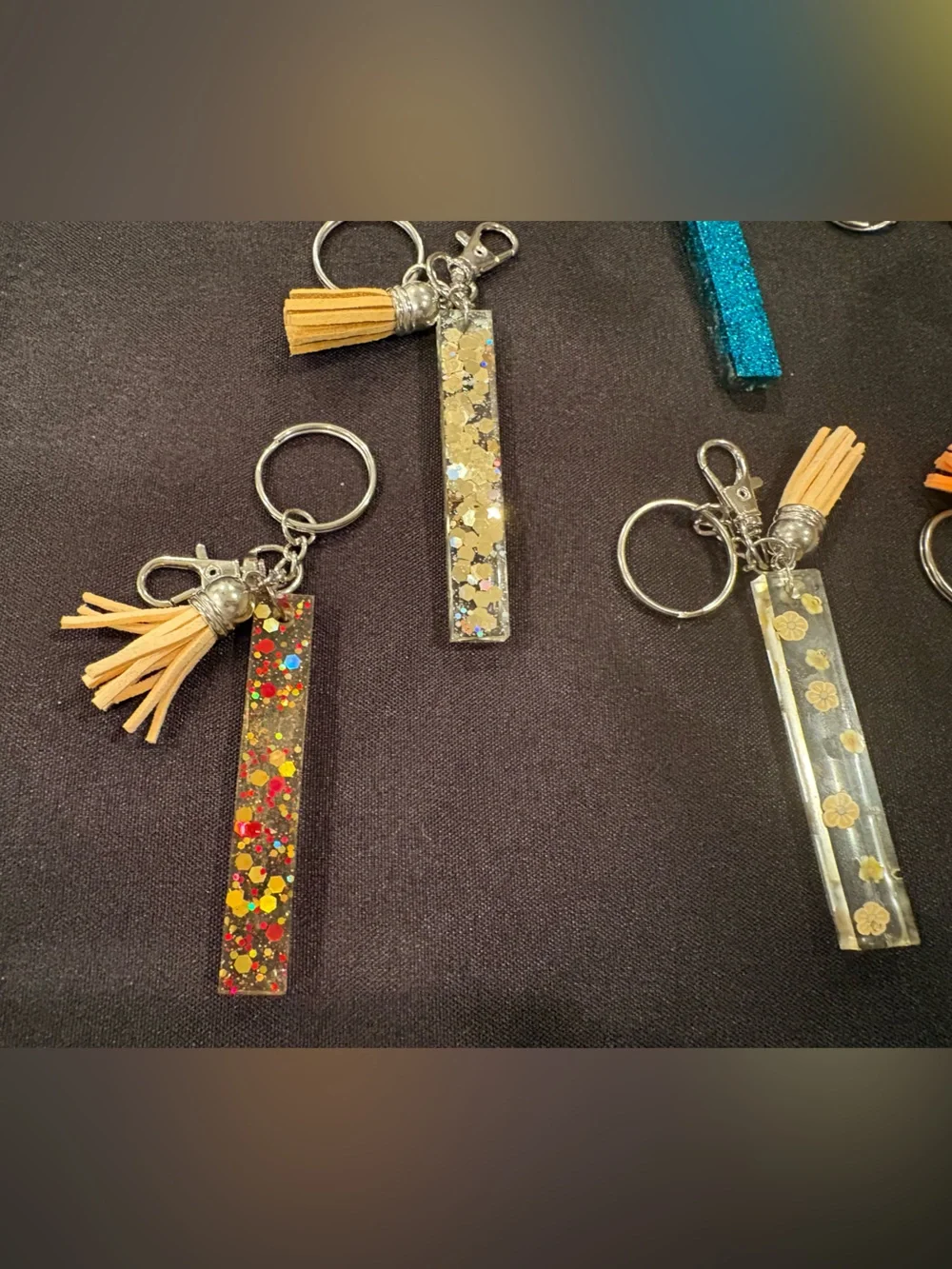 I Glitter Tassel Keychains - Assorted Colors